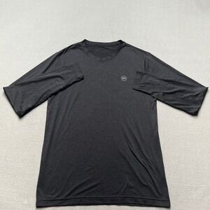 TravisMathew Mens Long Sleeve Performance T-Shirt Gray Heather Crew Neck Logo S